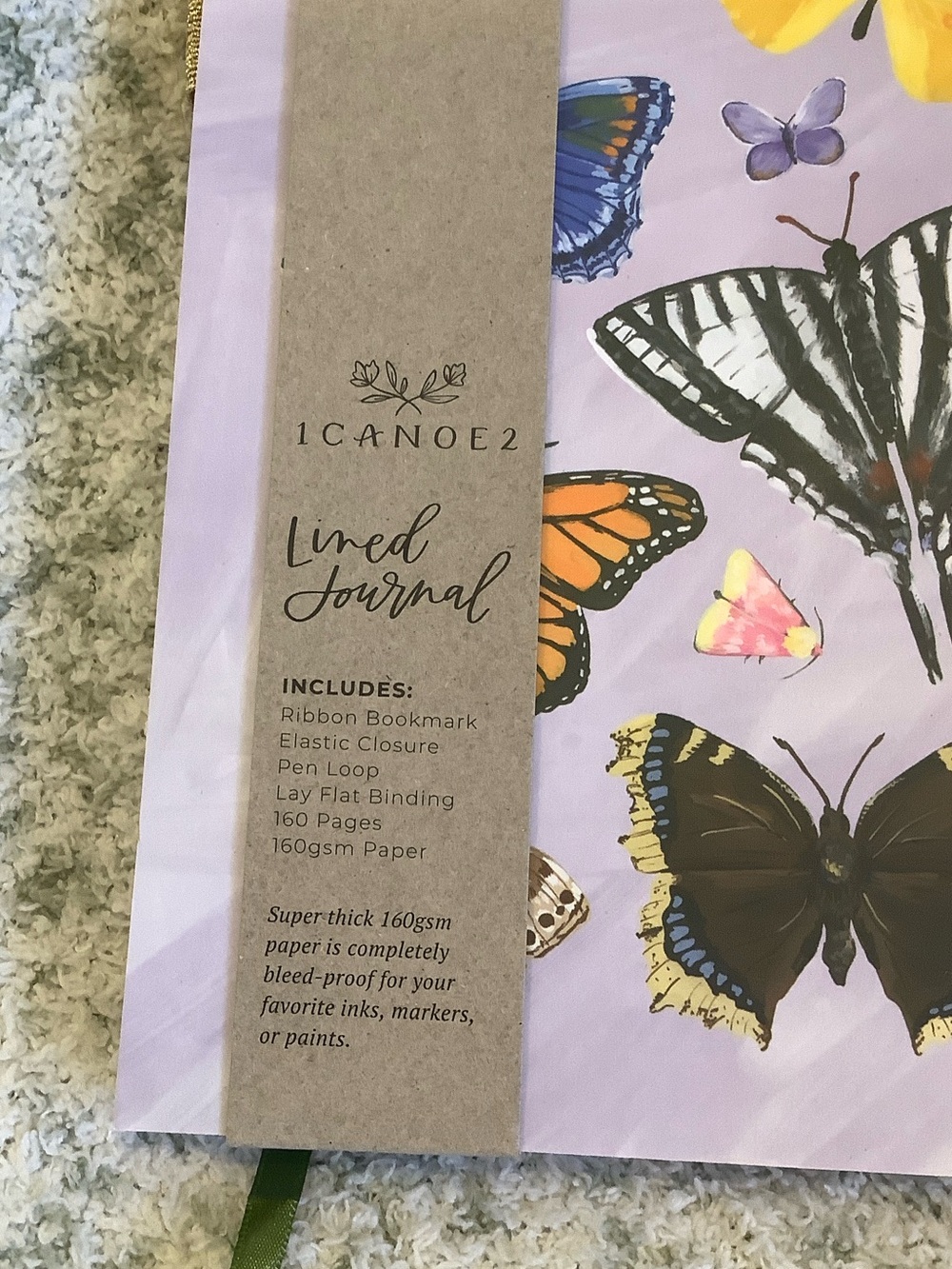 Colorful Butterfly Writers Travel Notebook Journal NWT 160 lined pages - Picture 4 of 13